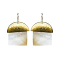 Zia Earring, Brass, Mother Of Pearl, Light