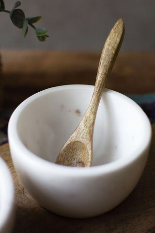 Three White Stone Serving Bowl Set