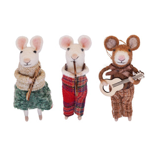 Felt Band Mouse Ornament with Saxophone