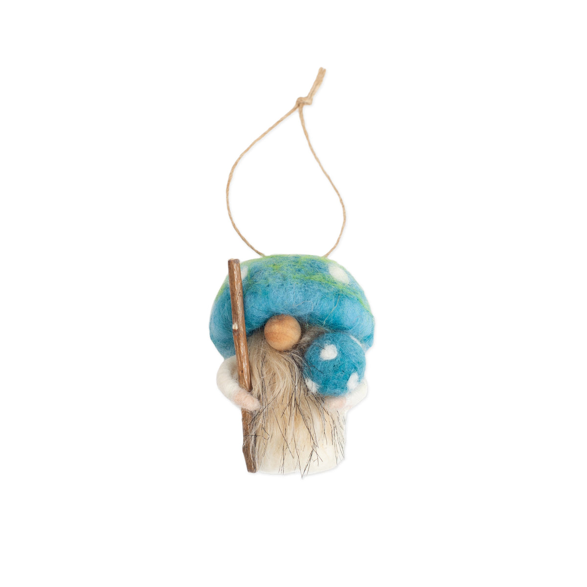 ***Blue Tie-dye Mushroom Gnome Ornament