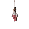 Felt Cozy Bear with Striped Pants Ornament