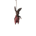 Felt Burrow of Bunny with Overalls Ornament