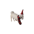 Felt Dashing White Dog with Scarf Ornament