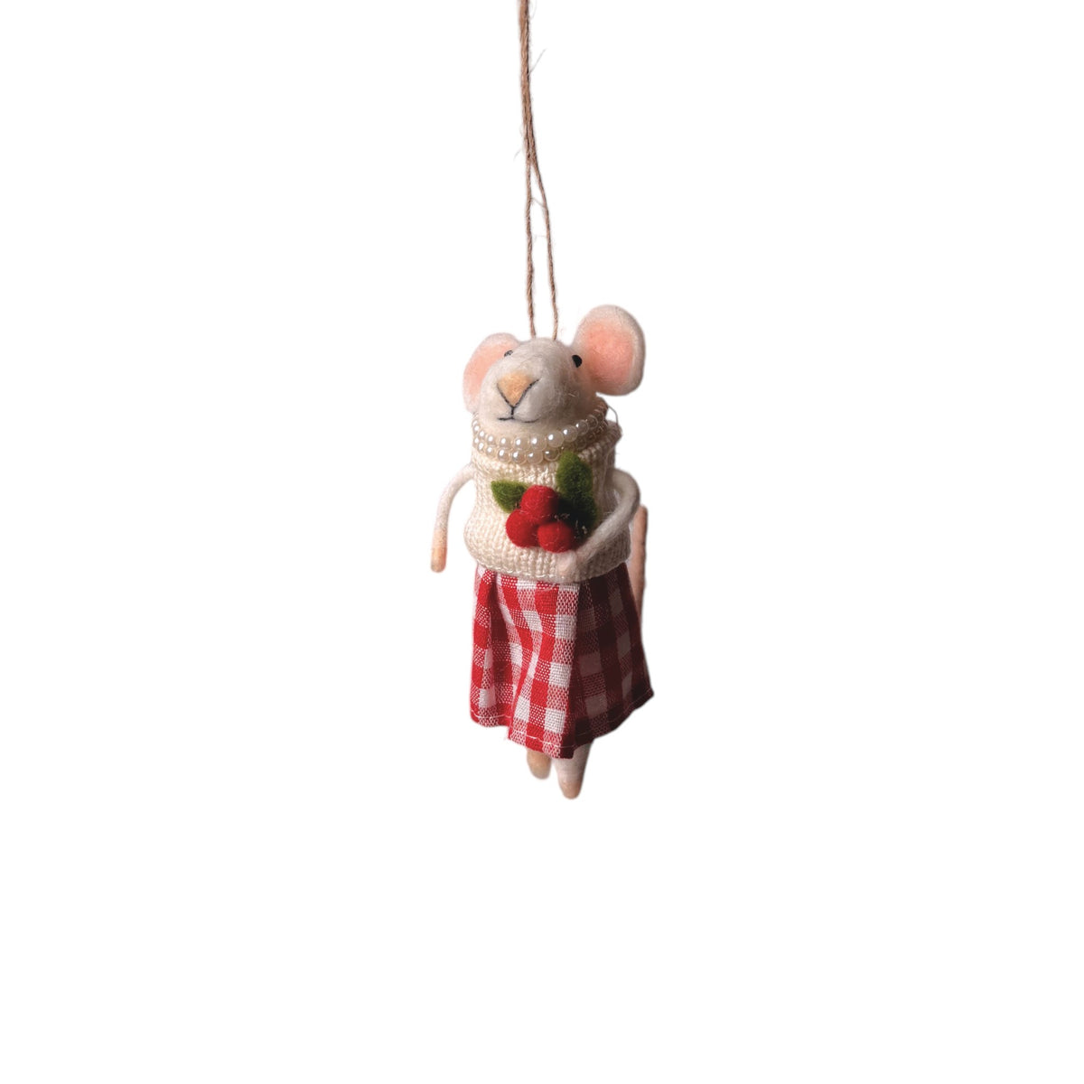 Felt Holiday Homemaker Mouse Ornament