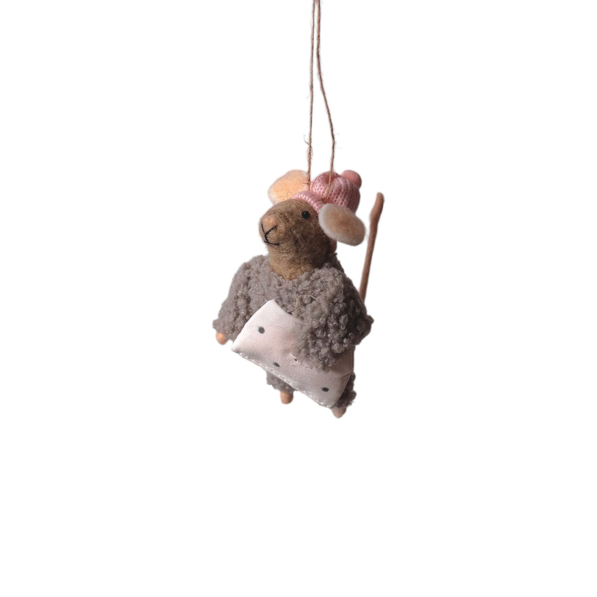 Felt Snuggie With Pillow Mouse Ornament