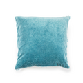 Indigo Velvet Pillow With Poms - 22" x 22"