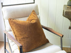 Fawn Velvet Pillow with Poms - 22" x 22"