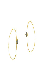 Elongated Hoop With Single Stone
