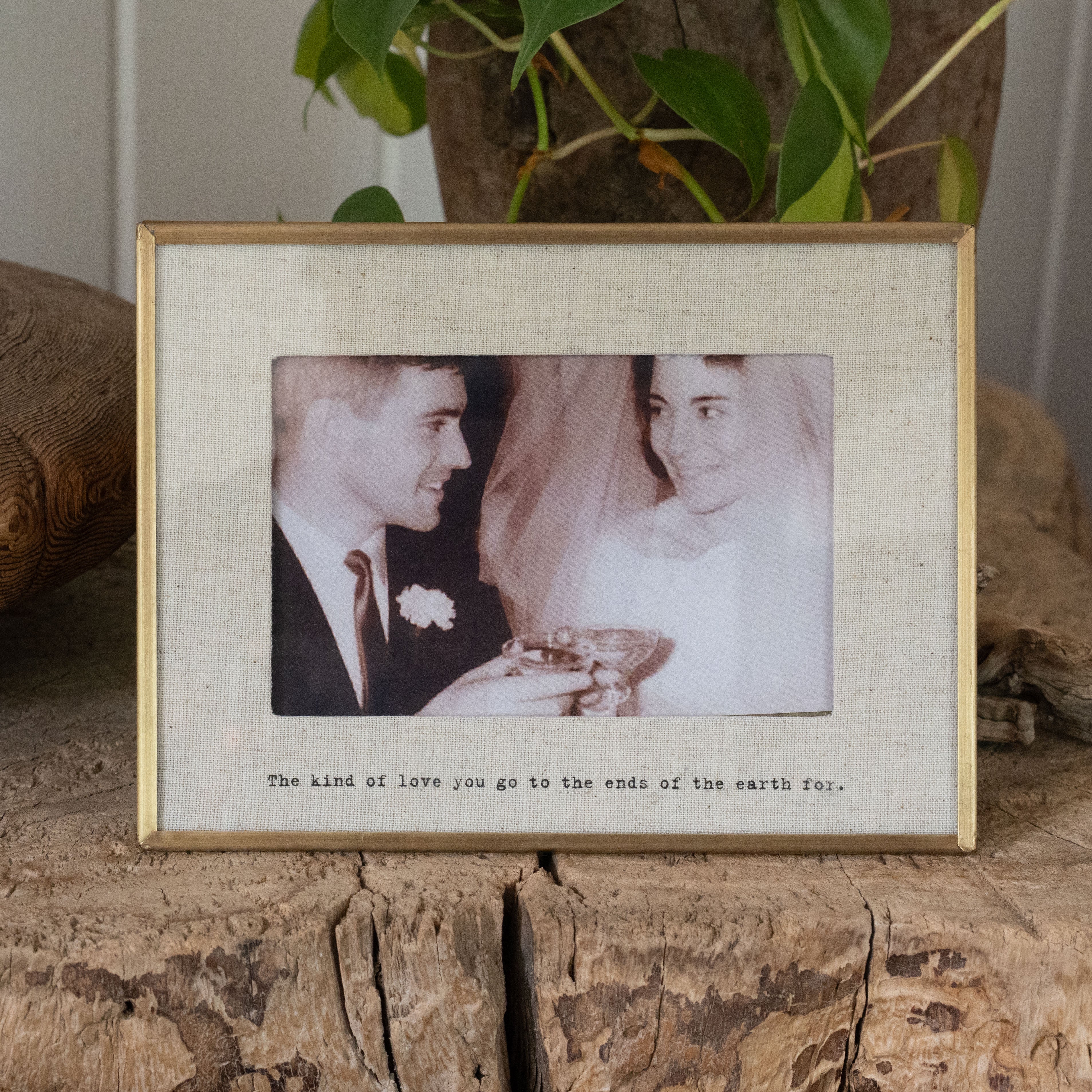 The Kind Of Love Brass Linen Frame 8.5x7.5
