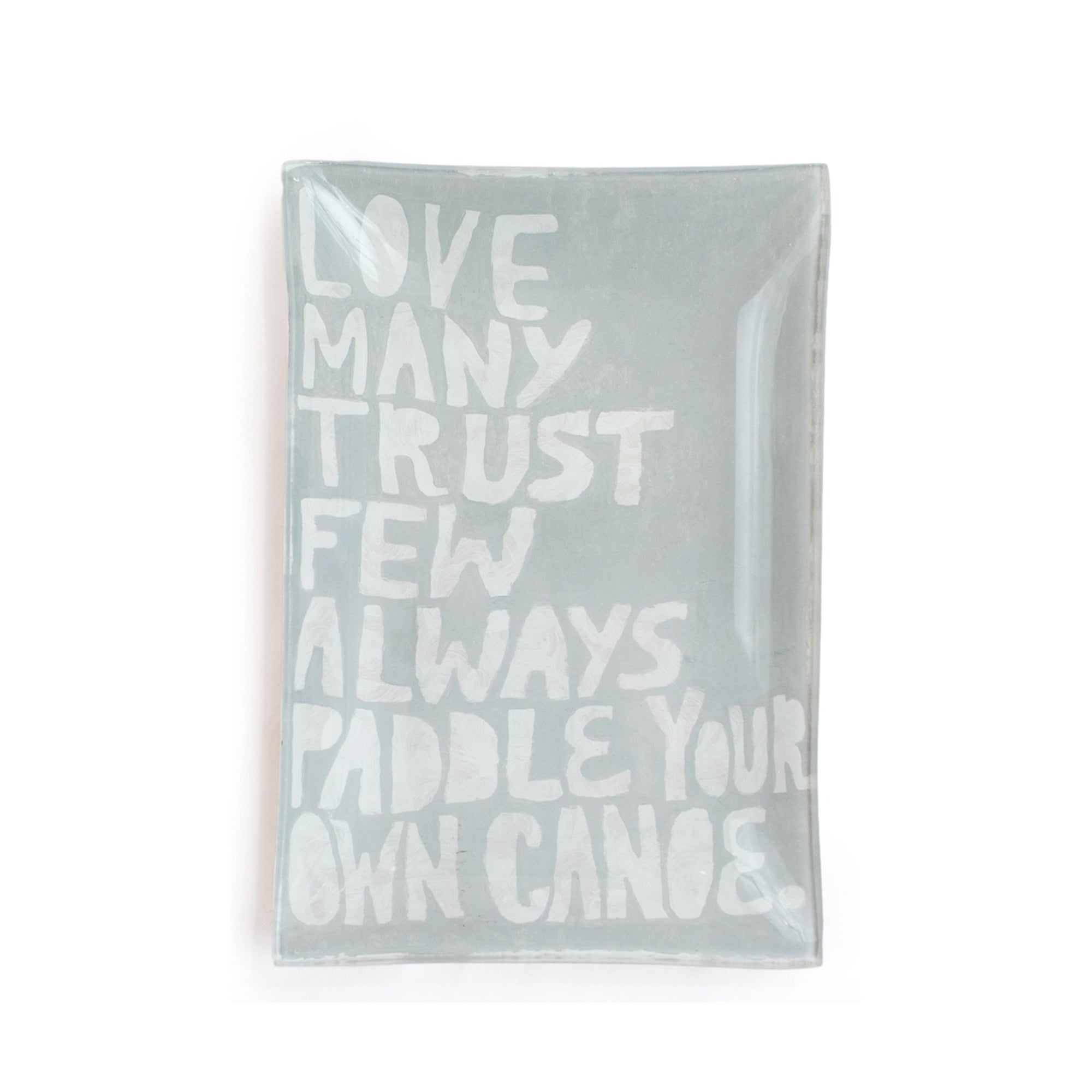 Paddle Your Own Canoe Large Rectangular Decoupage Plate - 5.75" x 8.5"