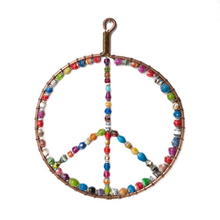 Paper Bead Ornament- Peace Sign, Round Bead, Multi Color