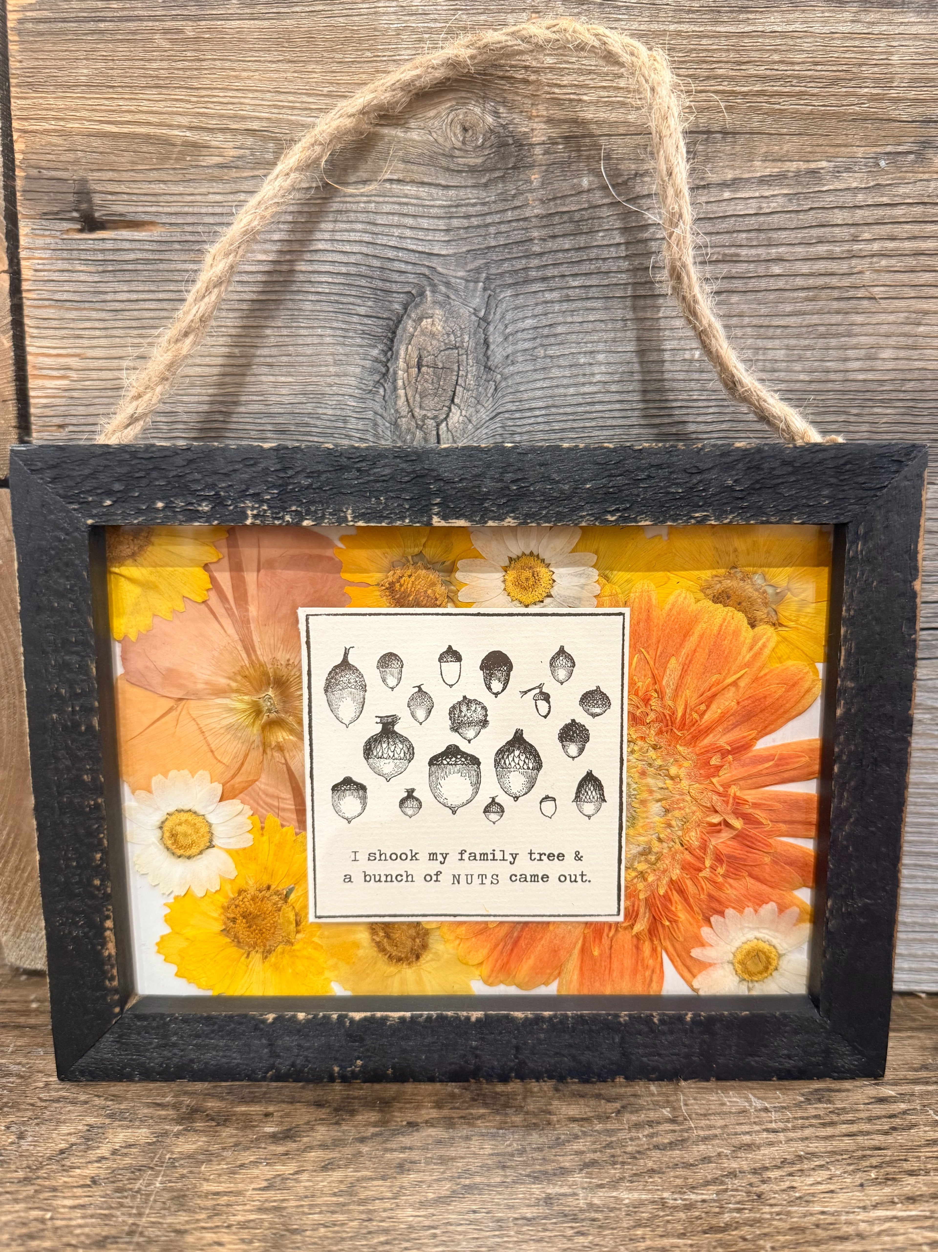 Wooden Frame 7" x 5" With Jute Horizontal - Black