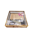 Square Glass  Memory Box - Brass