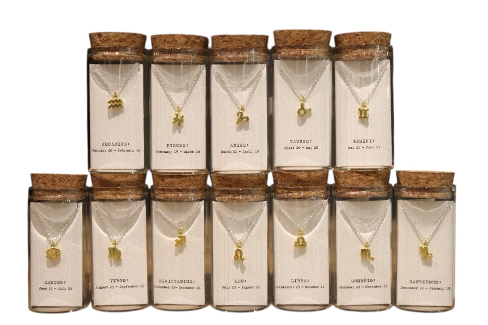 Message in a Bottle - Zodiac Necklace