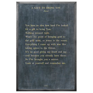 A Gift To Bring You -  Poetry Collection (Grey Wood) - Art Print