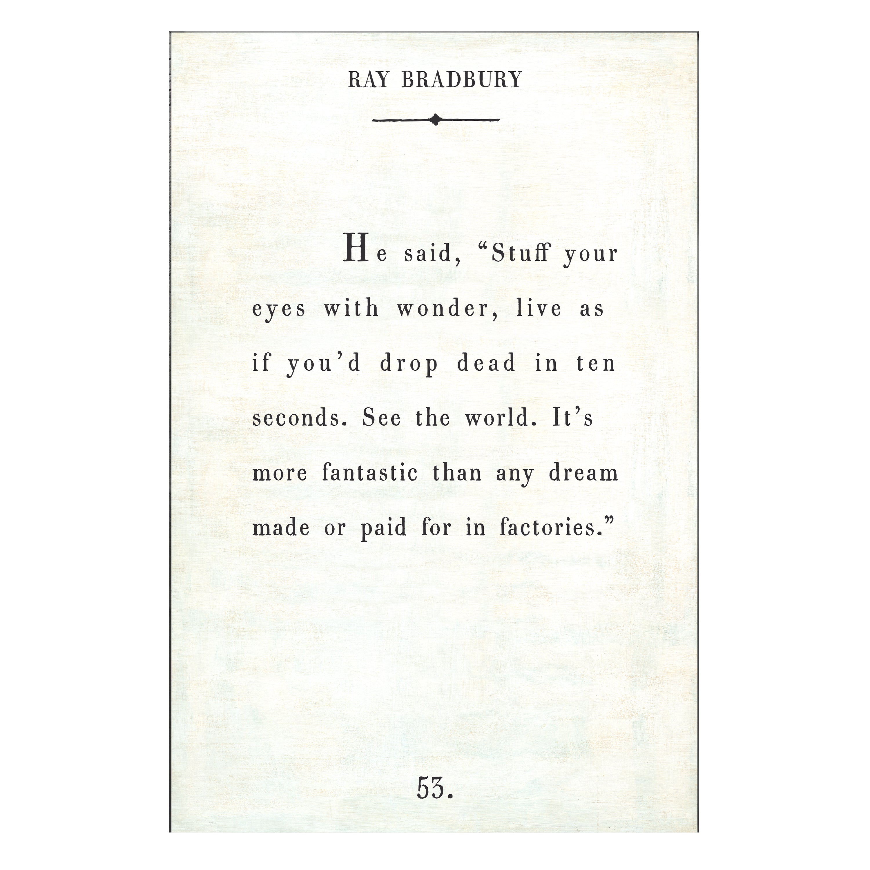 Ray Bradbury - Book Collection - Art Print