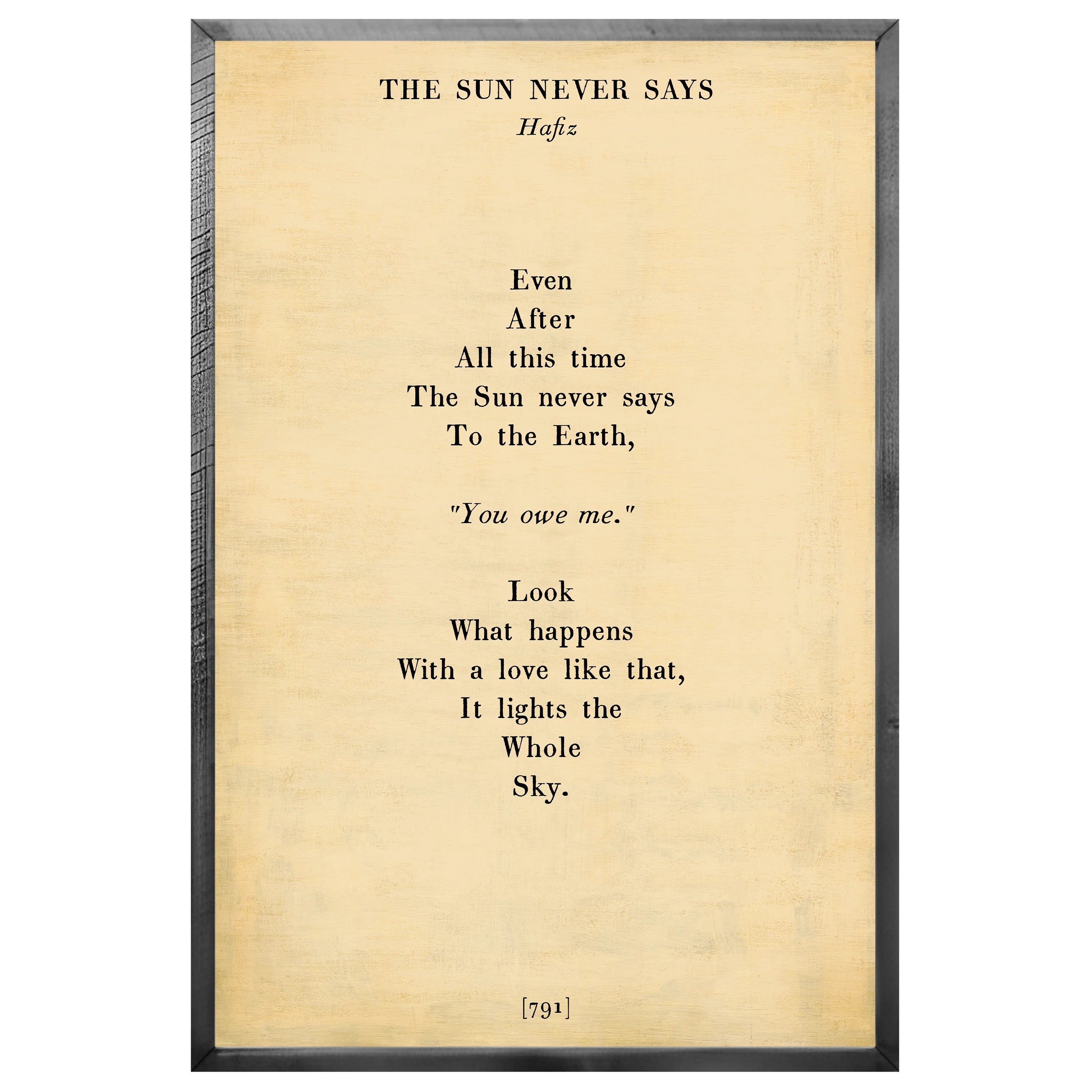 The Sun Never Says - Poetry Collection