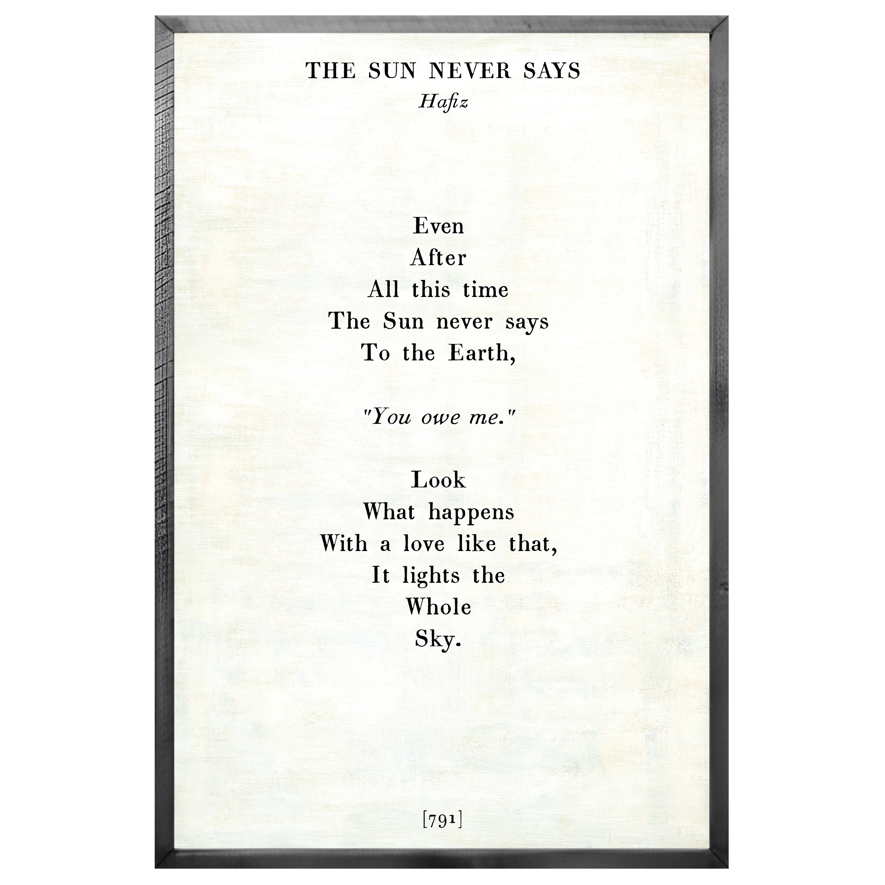 The Sun Never Says - Poetry Collection