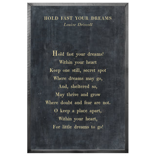 Hold Fast Your Dreams - Poetry Collection (Grey Wood)- Art Print