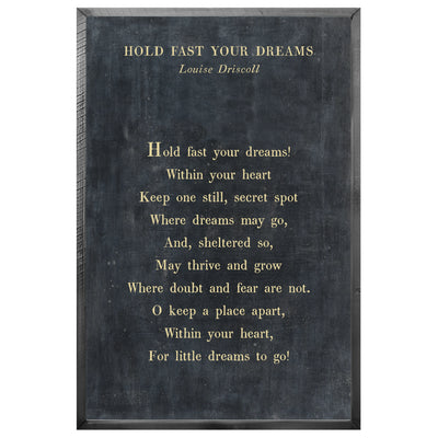 Hold Fast Your Dreams Art Print - Poetry Collection