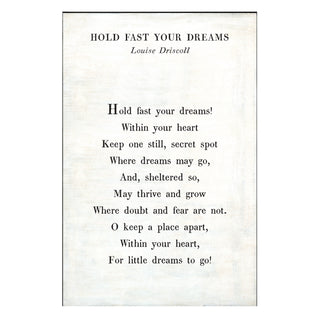 Hold Fast Your Dreams - Poetry Collection - Art Print