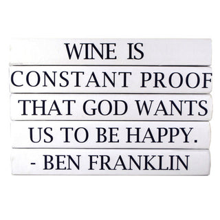 5 Vol. Book Stack - “Wine is Constant Proof” Franklin