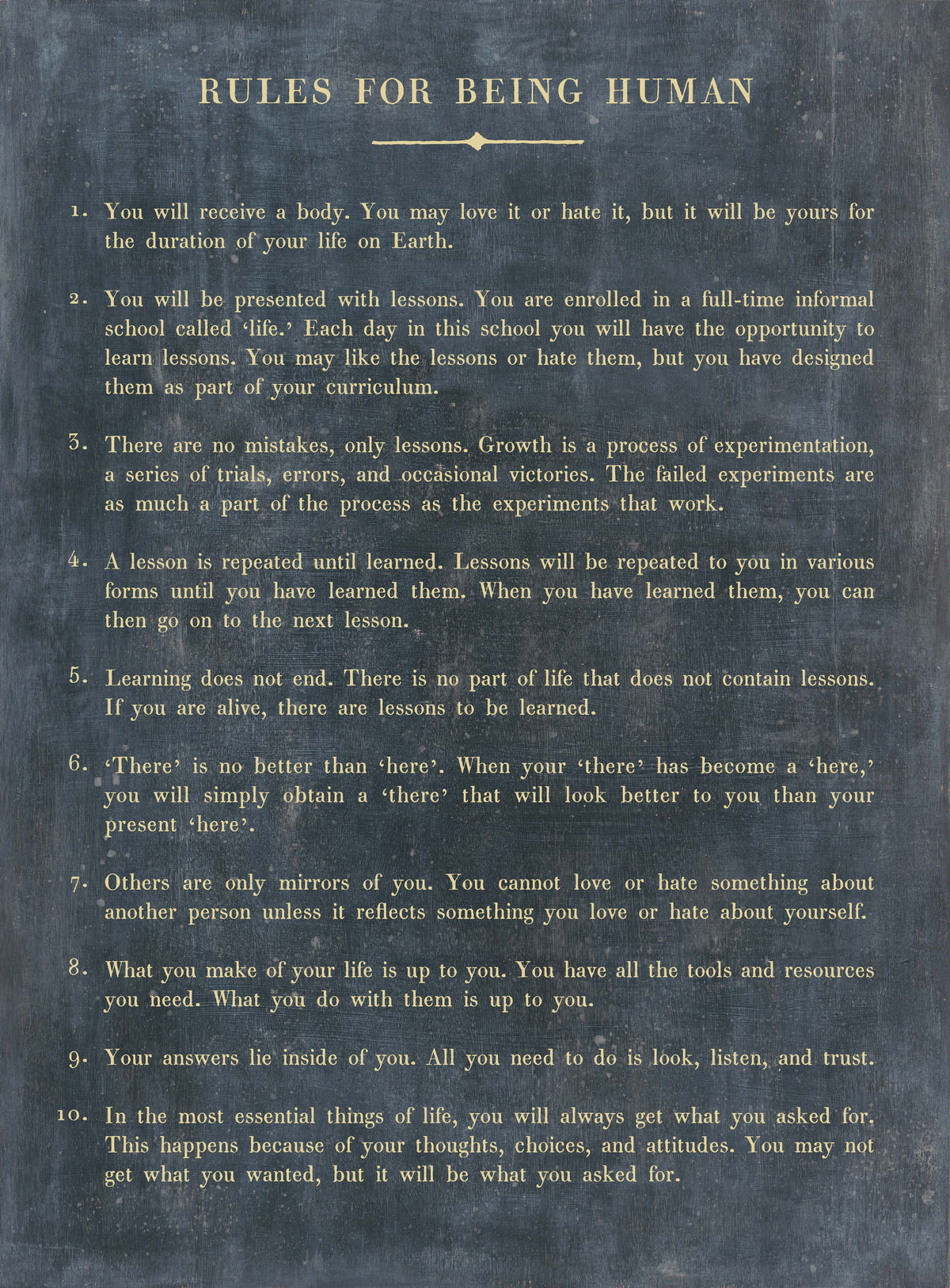 Hummanist Rules Rules For Being Human Art Print - Book Collection – Sugarboo & Co