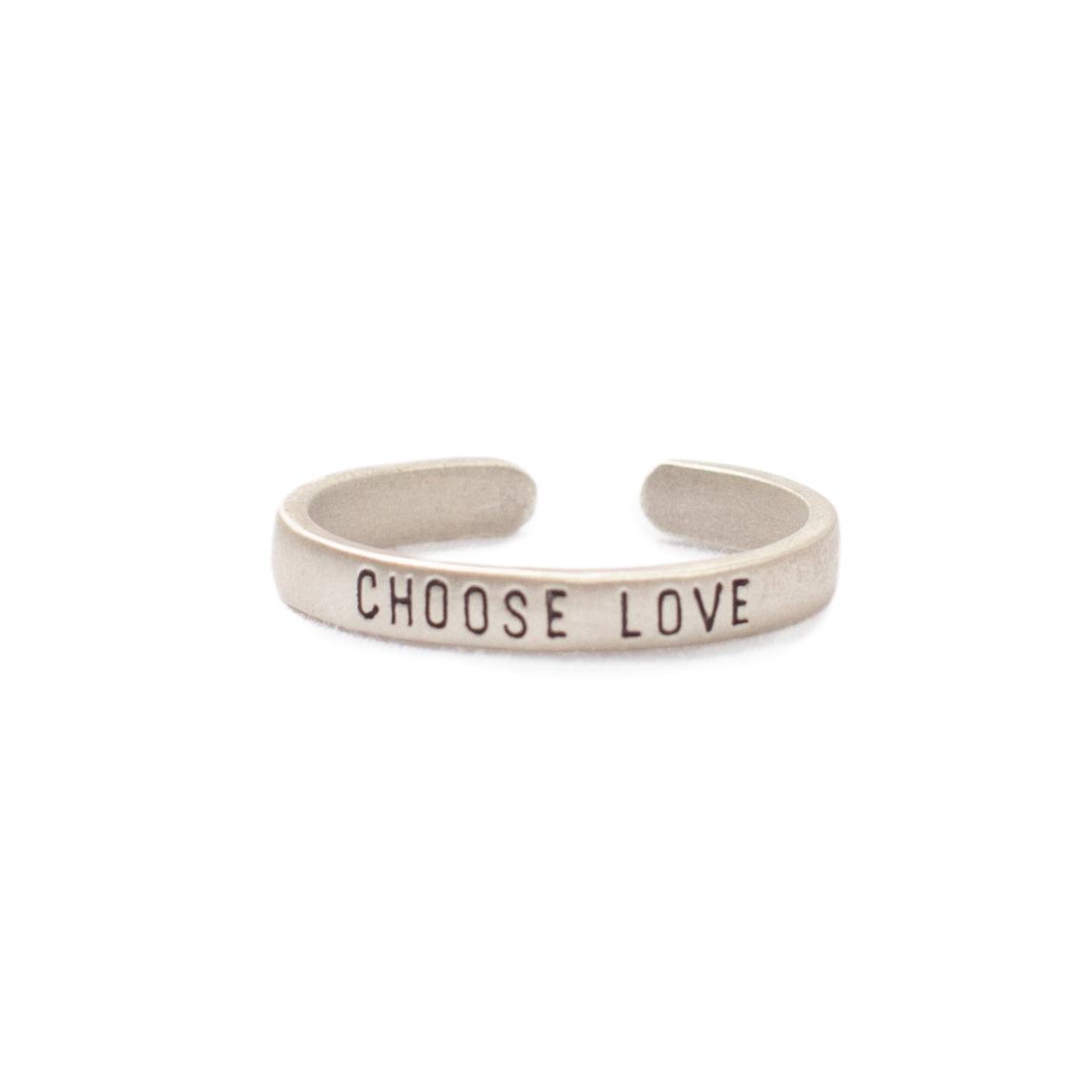 ***Choose Love Adjustable Silver Ring