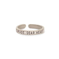 ***Courage Dear Heart Adjustable Silver Ring
