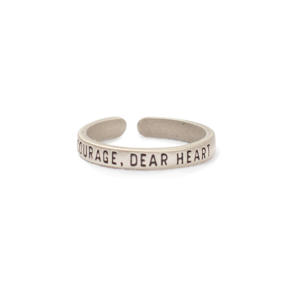 ***Courage Dear Heart Adjustable Silver Ring