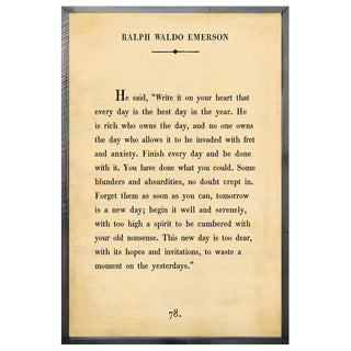 Ralph Waldo Emerson - Book Collection (Grey Wood) - Art Print