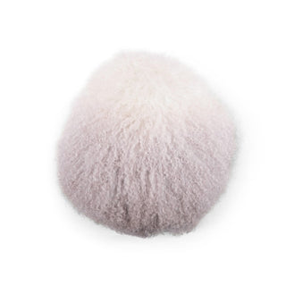 Round Light Grey Ombre Tibetan Fur Pillow Color 16" dia