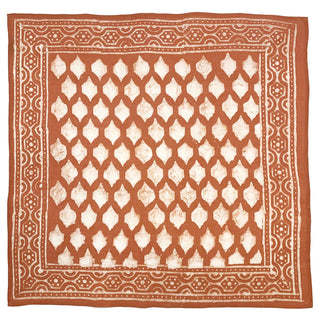 Block Printed Bandana - Burnt Orange Tile