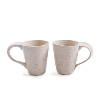 Ribbed Ceramic Speckled Coffee Mug - left handed