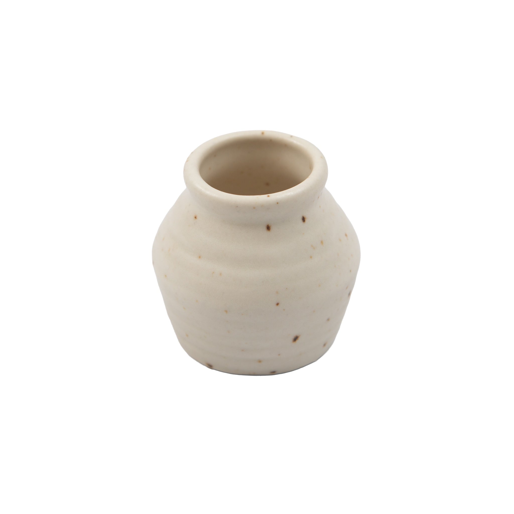 Ribbed Ceramic Speckled Tiny Pot