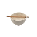 Ribbed Ceramic Speckled Ramen Bowl With Chop Sticks