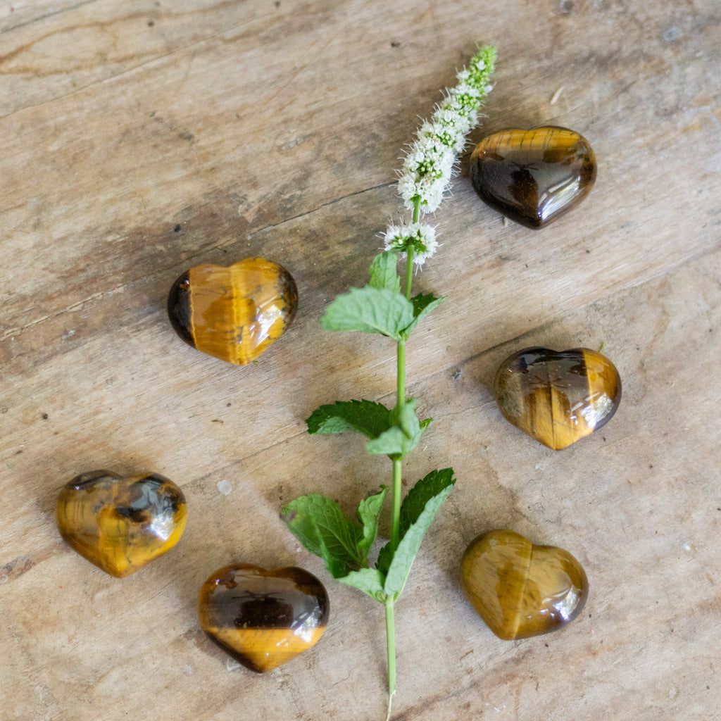 Gold Tiger's Eye Mini Heart Shaped Stone