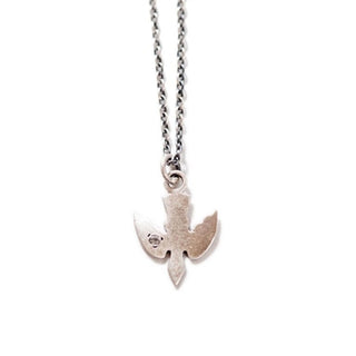 Mama Bird Silver Necklace with Stone - 22