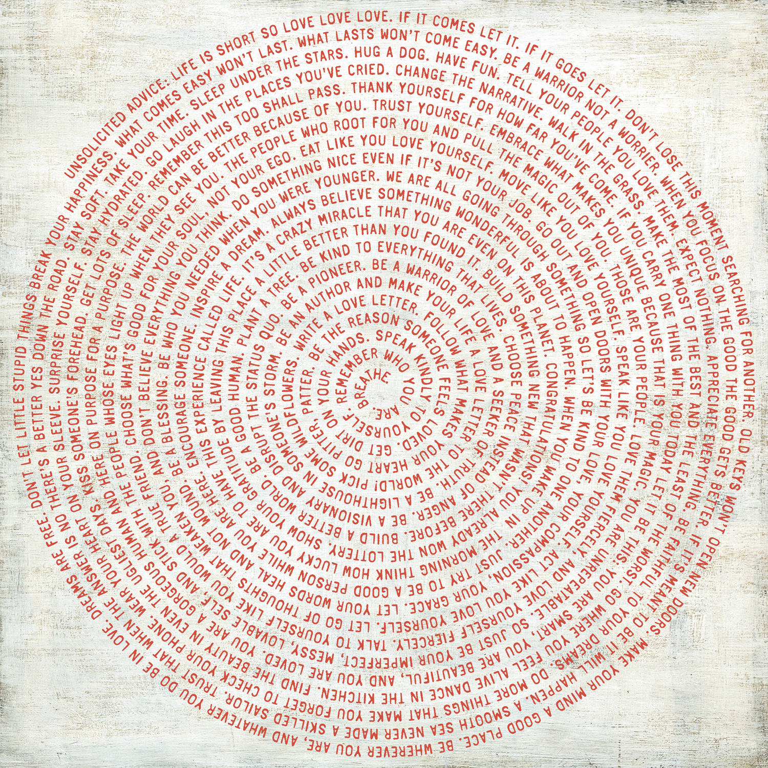 Red Font - Unsolicited Advice Spiral Collection Art Print
