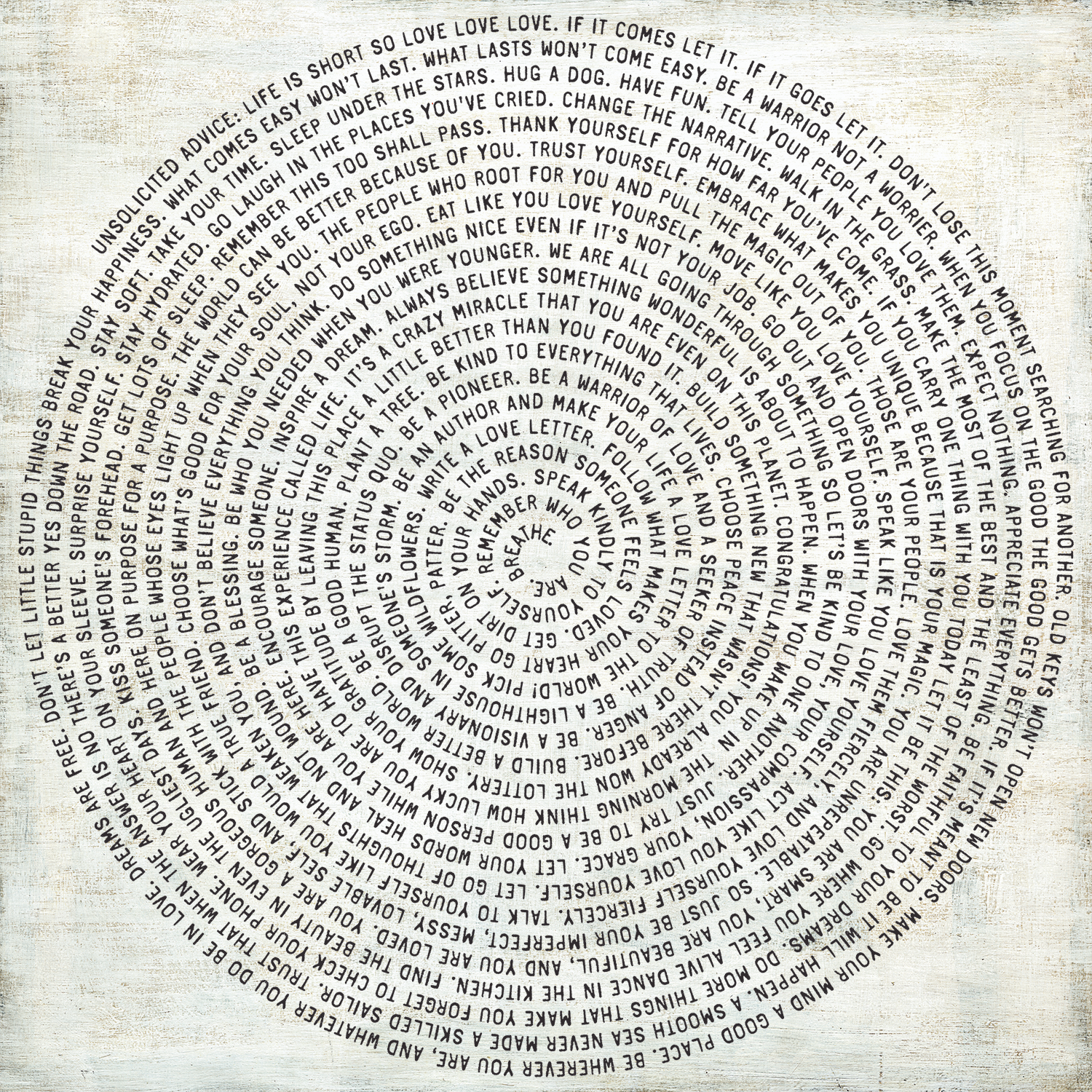 Black Font - Unsolicited Advice Spiral Collection Art Print