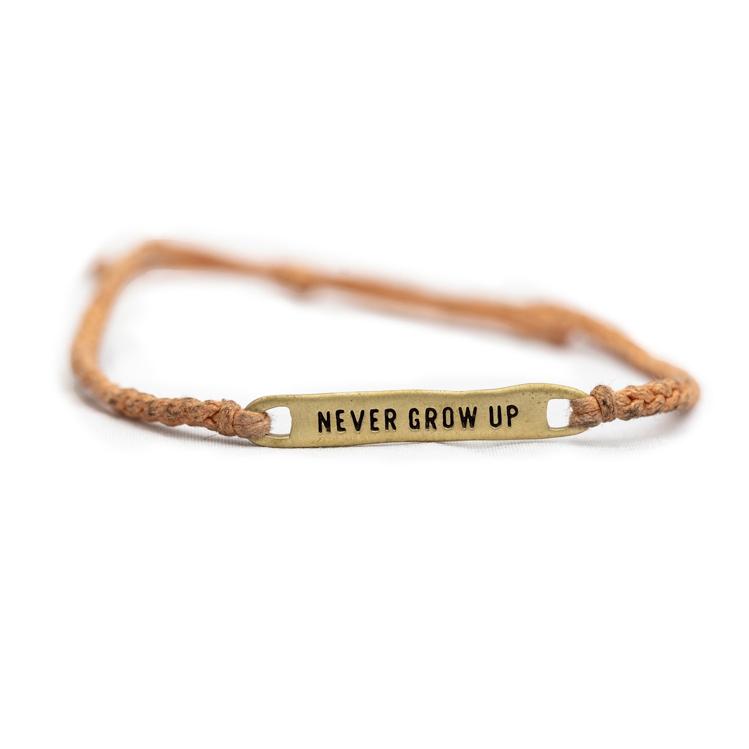 ****Brass Never Grow Up Braided Bracelet  - Adjustable
