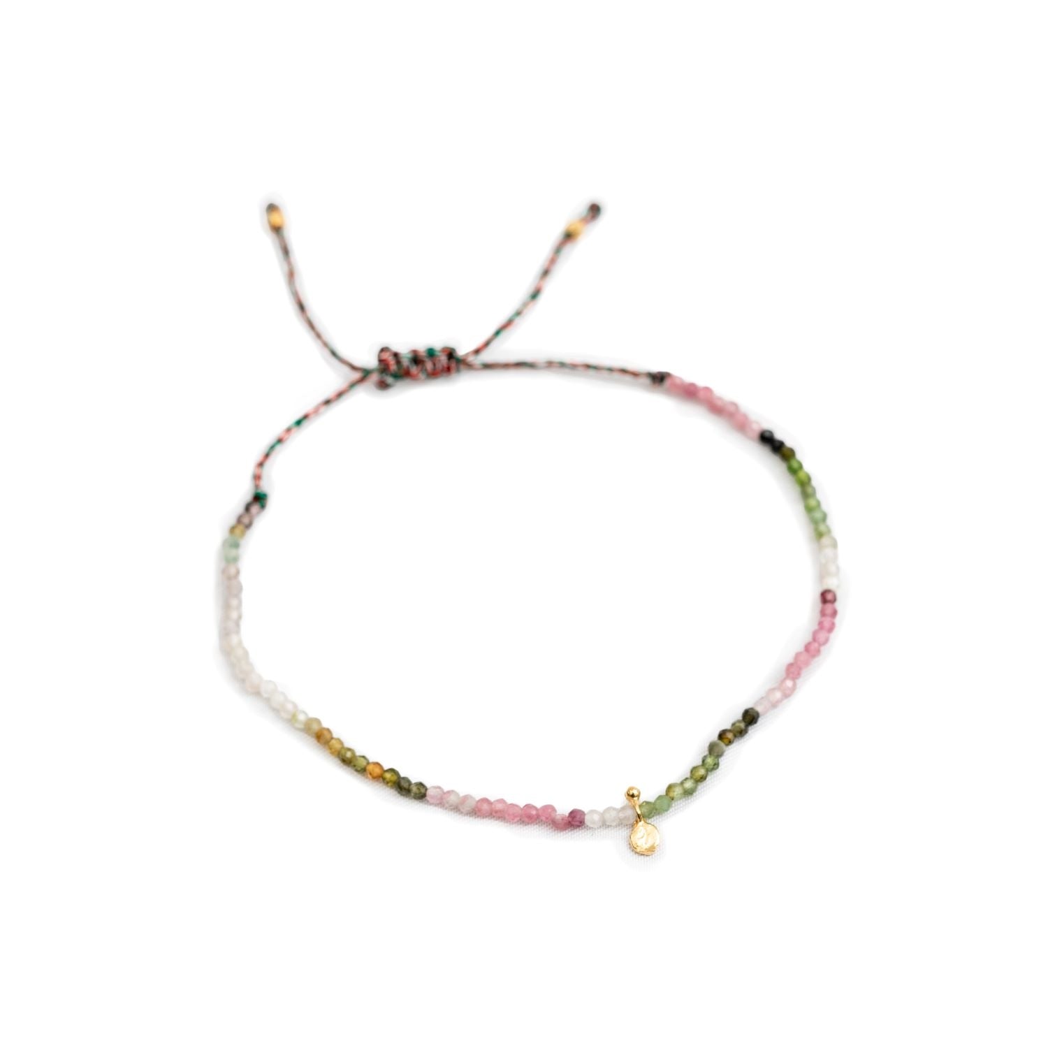 Faceted Tourmaline Bead Adjustable Bracelet