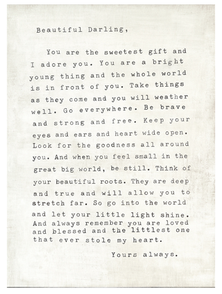 Letter For Sophie (Beautiful Darling) Gallery Wood Art Print