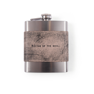 ***Nectar of the Gods - Grey Leather Metal Flask