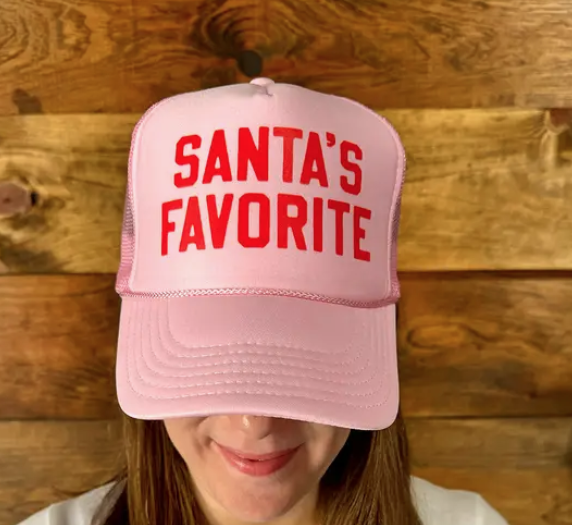 Santa's Favorite Trucker Hat, Pink