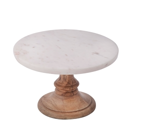Marble and Mango Wood Cake Stand