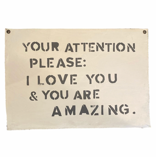 Your Attention Please Hand Painted Wall Hanging