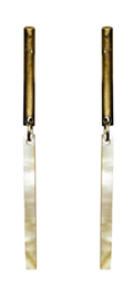Vail Earring Brass, Mother of Pearl