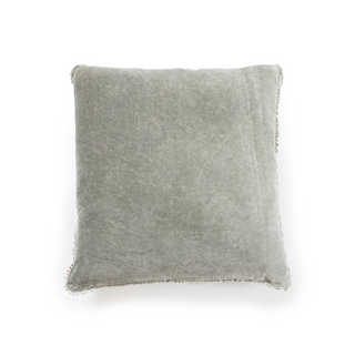 ***Elephant Velvet Pillow With Poms - 22"x22