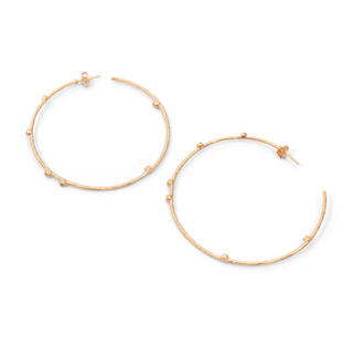 Large Topaz Hoops - Gold Plated Brass